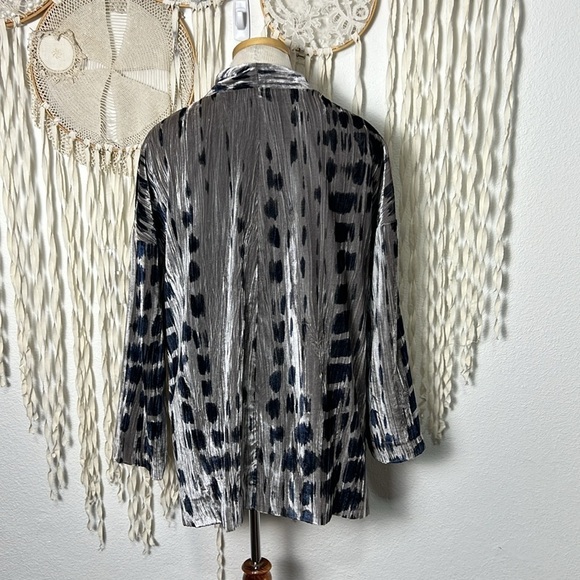 J. Jill | Pure Jill Gray Taupe and Navy Velvet Jacket Size M - Picture 6 of 9